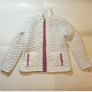 White dollhouse puffer jacket size large